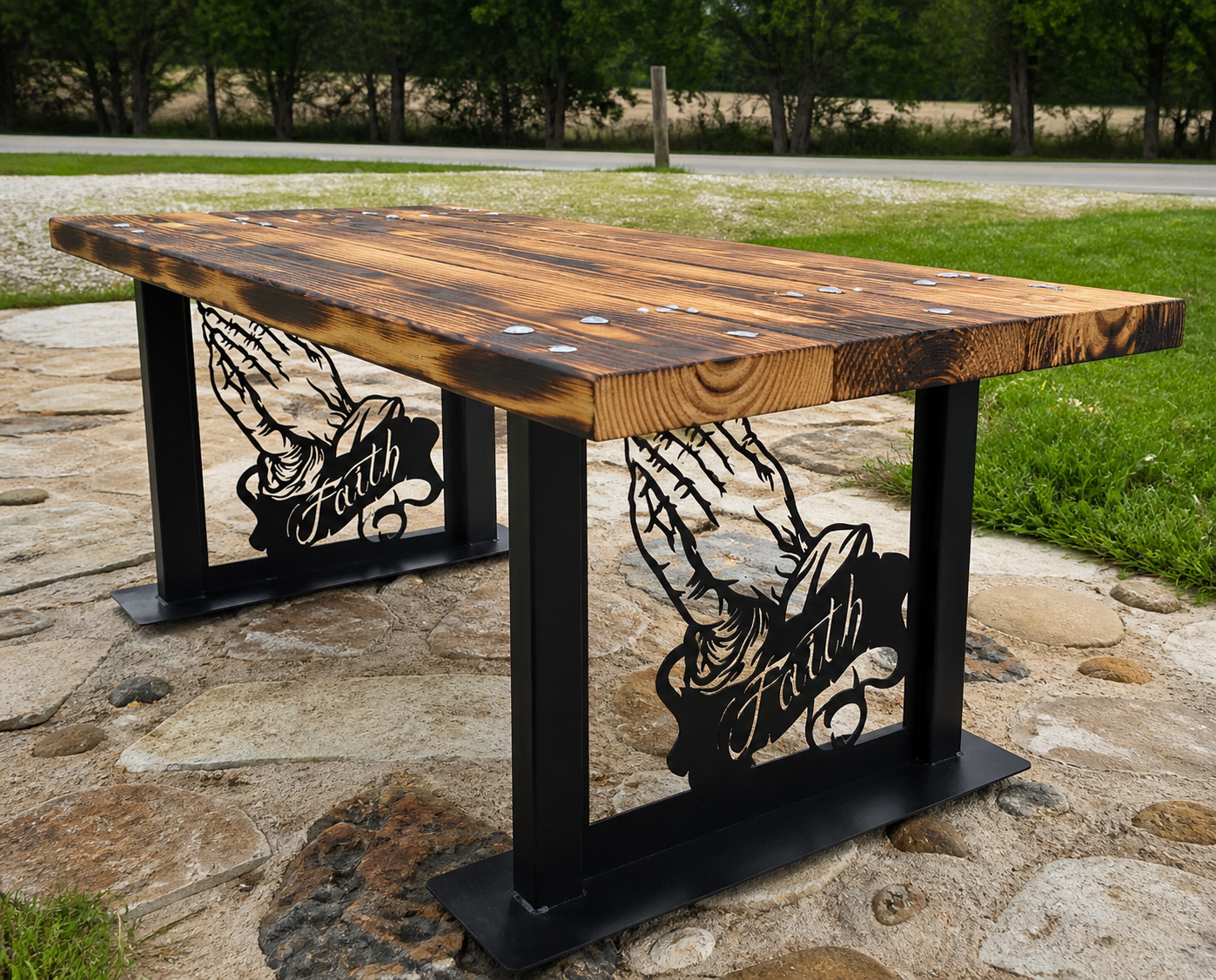 Bench Legs ONLY Steel Art Legs Personalized Outdoor Bench Legs DIY | Handmade Metal