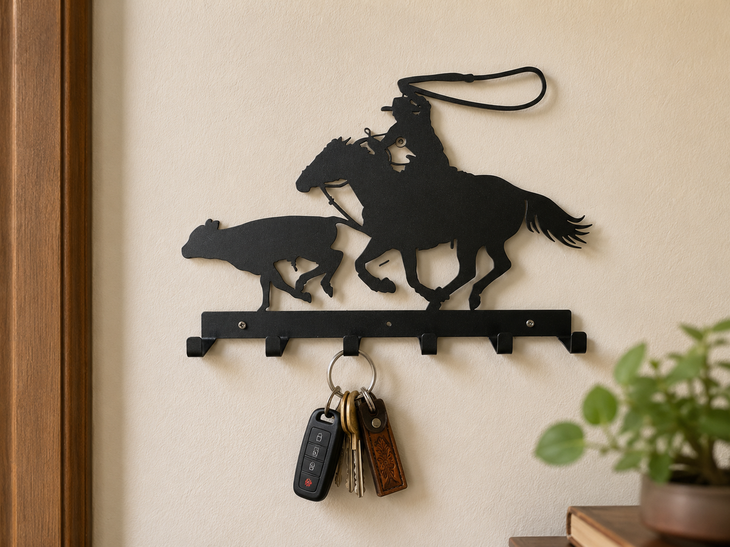Key Caddy Wall Art Rustic 6 Hook