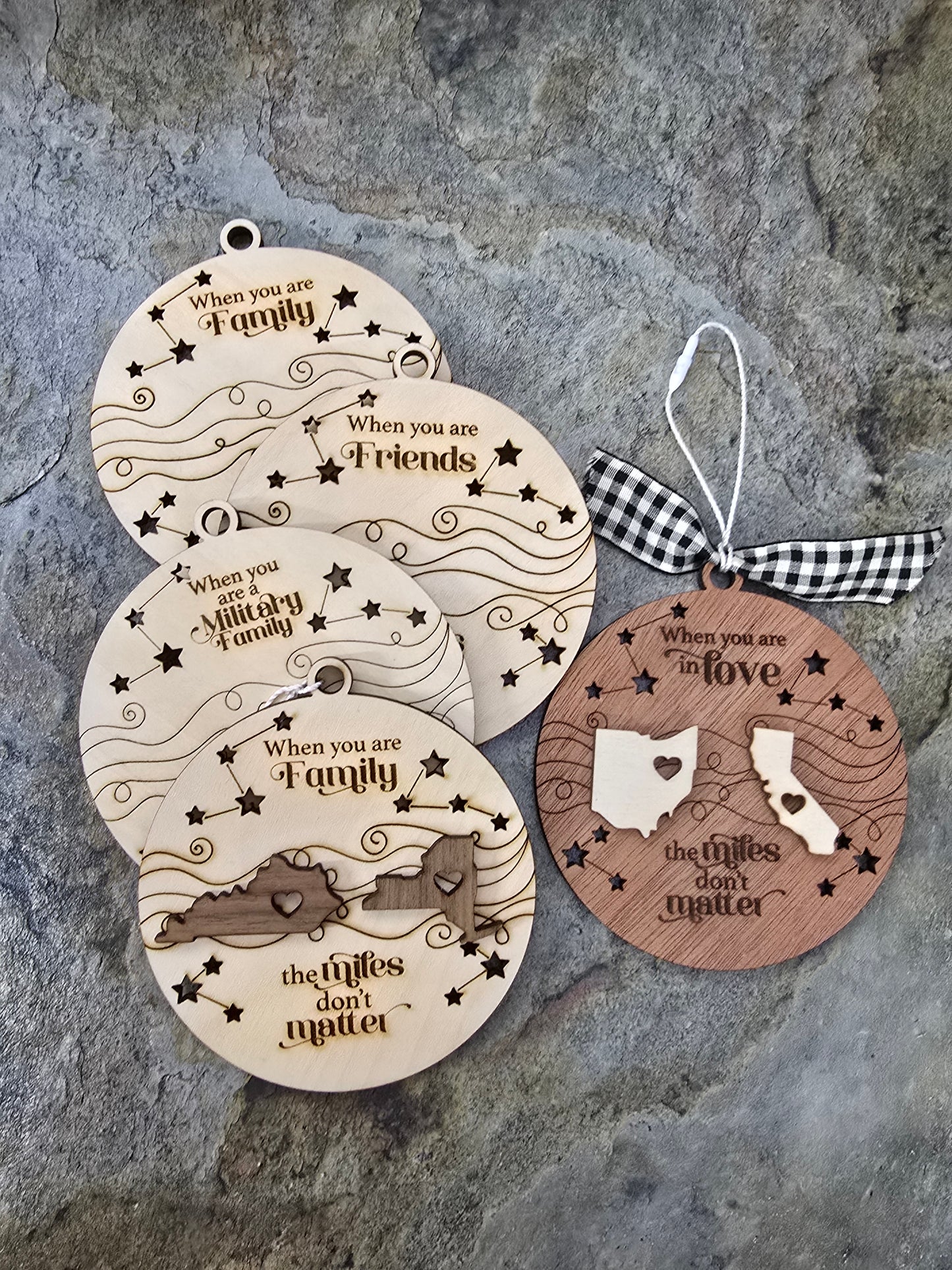 Miles Don't Matter Ornaments Family Love apart