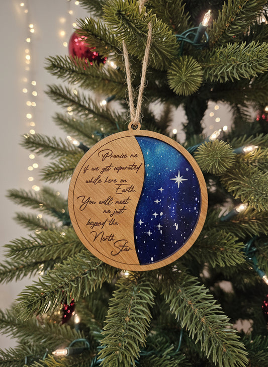 North Star Ornament – Symbol of Guidance, Hope & Steadfast Love | Night Sky Silhouette Keepsake