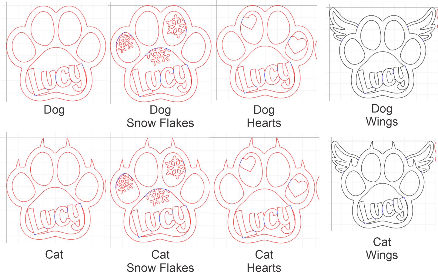 Custom Paw Print Ornament – Personalized Pet Memorial or Keepsake | Dog Paw, Cat Paw, Angel Wings Options | Mahogany & Maple | Pet Name Ornament