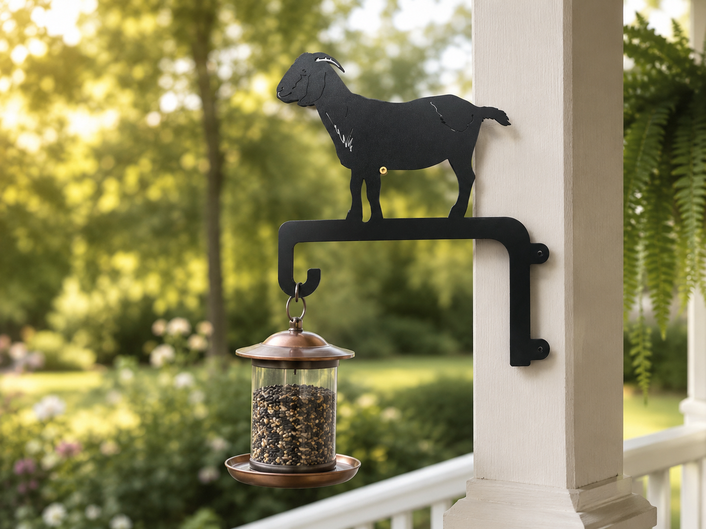 Goat Bird Feeder Hook Hanging flowers 12x12 Steel Metal